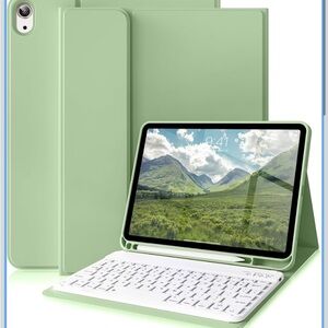 Green Keyboard Folio Case, Detachable Keyboard for iPad 11" 2025 & 10th Gen